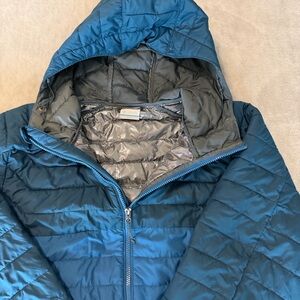 Columbia Teal and Gray Puffer Jacket